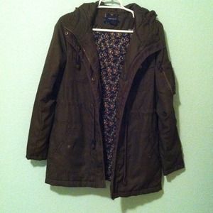 Olive green trench coat