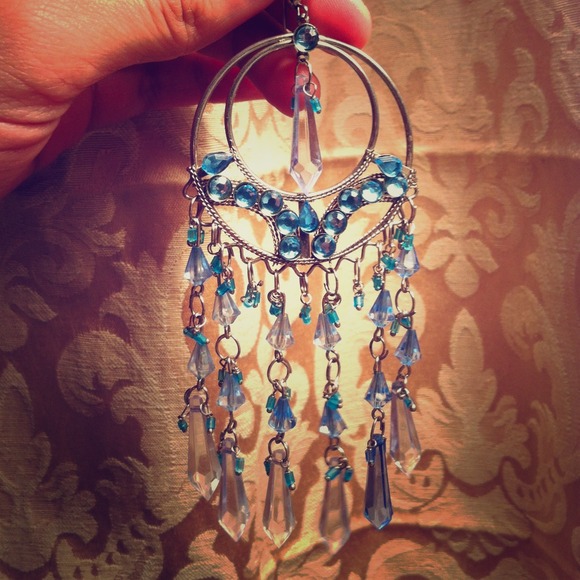 Price Reduced✨Blue, Indian Chandelier Earring Set✨