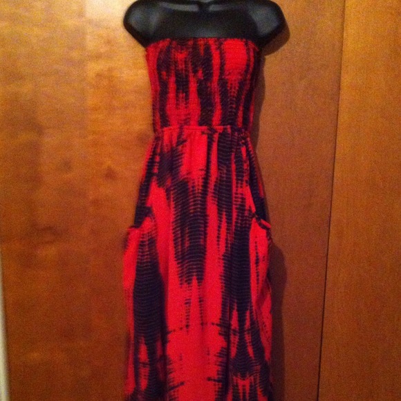 Red maxi dress