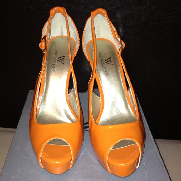 Orange Open Toe Pumps