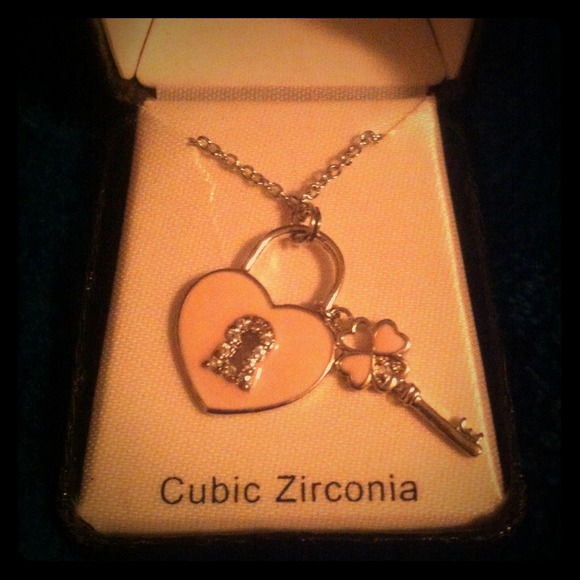 Heart with key necklace