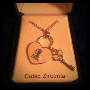 Heart with key necklace