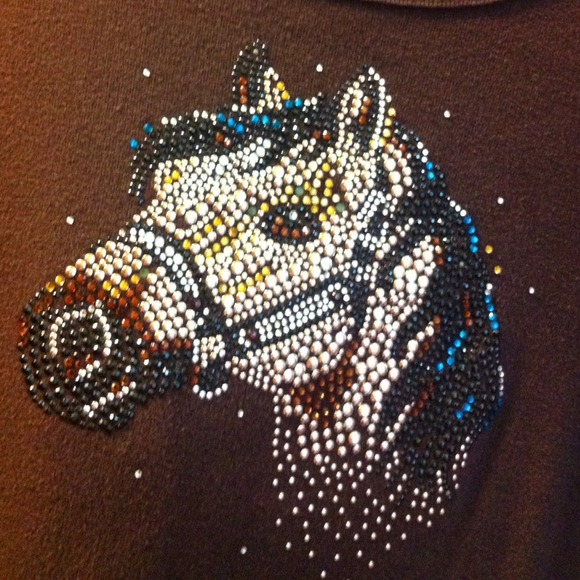 Rhinestone horse head top