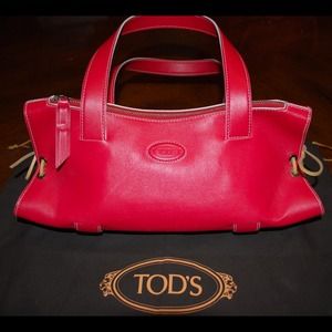 💋100% Authentic Tod's Red & White Handbag