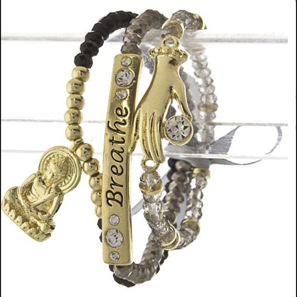 Buddha inspirational " breathe" bracelet