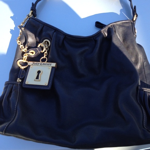 Juicy black leather hobo
