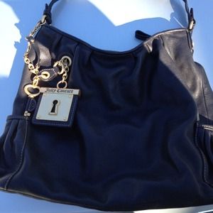 Juicy black leather hobo