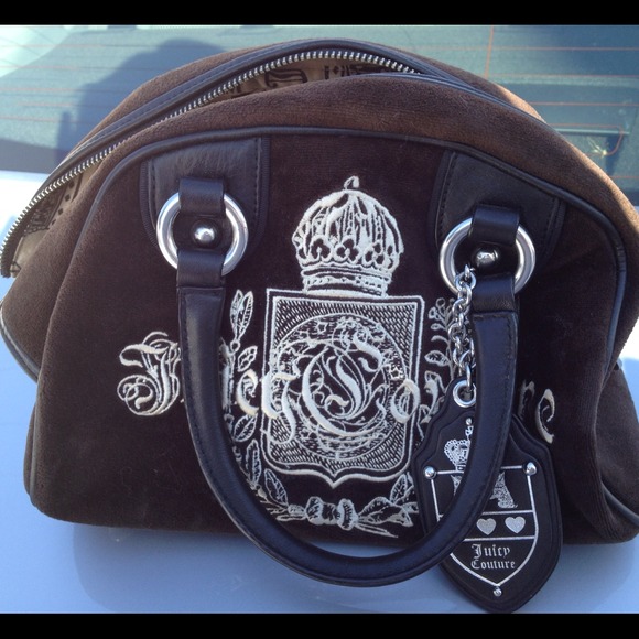Juicy black suede bowling bag