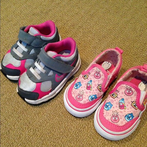 Two pairs of Nike and Vans