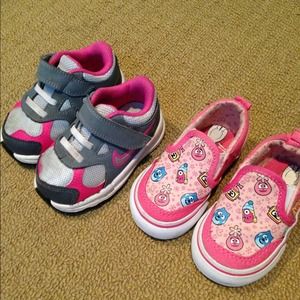 Two pairs of Nike and Vans