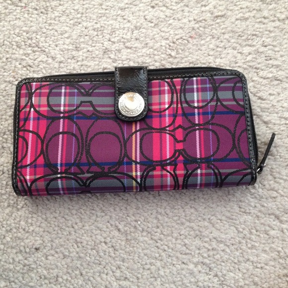 RESERVED Plaid coach wallet.