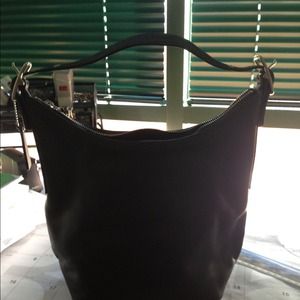 Coach bucket hobo bag.    Black learher