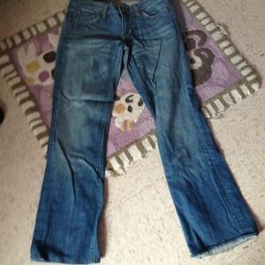 Light blue worn in designer jeans