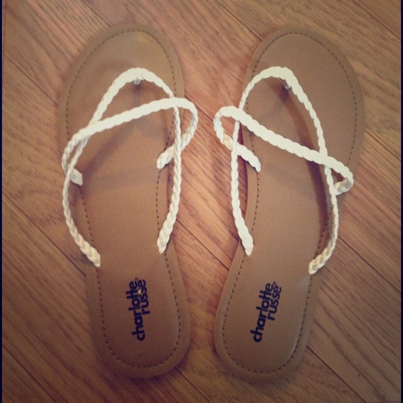 white braided sandals