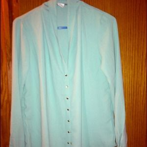 Light teal flowing shirt