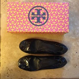 Tory Burch Patent Black Reva 8.5