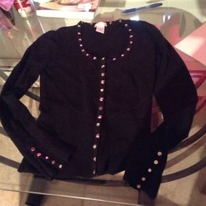 black studded cache sweater small