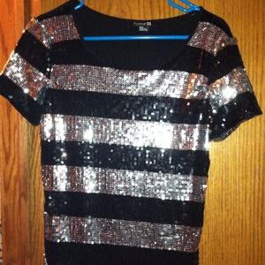 Sparkly black and silver top