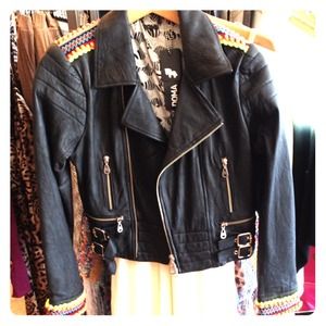 🚫SOLD🚫Authentic Leather Biker Jacket 😍
