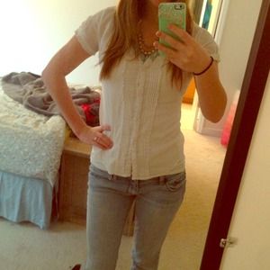 Sweet ivory button down spring shirt