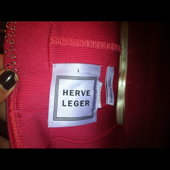 Herve Leger. Floor length Fuchsia. Size L. New.