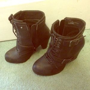 Black high heel boots