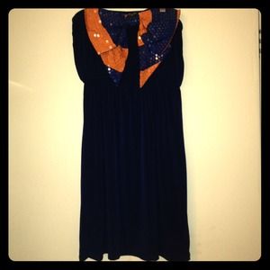 Judith March Bow on Blue Dress