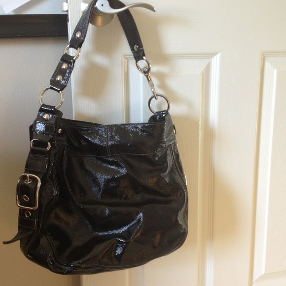 Authentic Coach Black Patent Leather Handbag - Picture 2 of 3