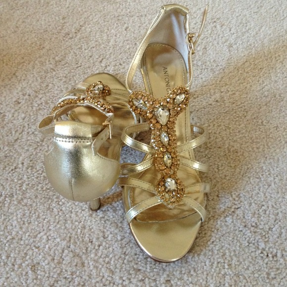 Authentic Antonio Melani gold and silver shoes
