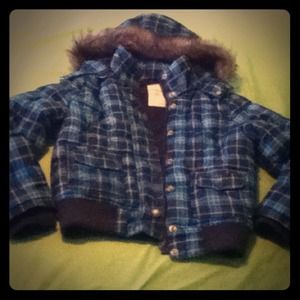 Blue Plaid Puffer