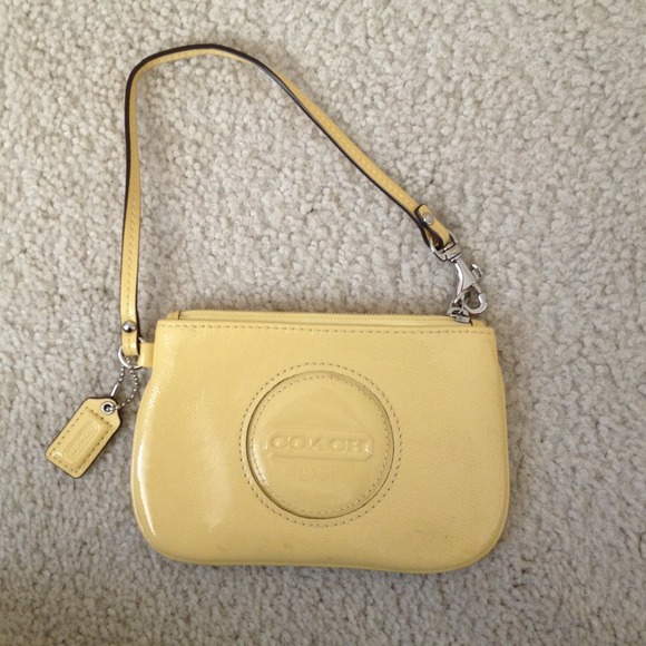 SOLD❗Coach Small Patent Leather Yellow Clutch
