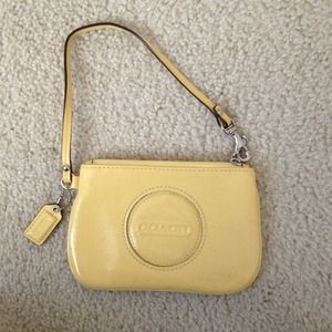 SOLD❗Coach Small Patent Leather Yellow Clutch