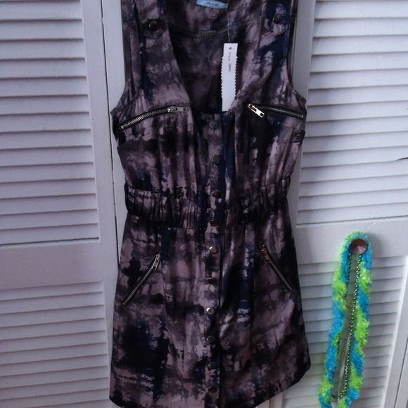 Blue/gray skirt romper, small, NWT