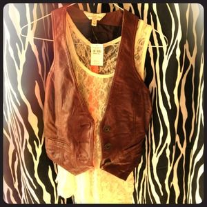 Brown leather vest/ shirt for free