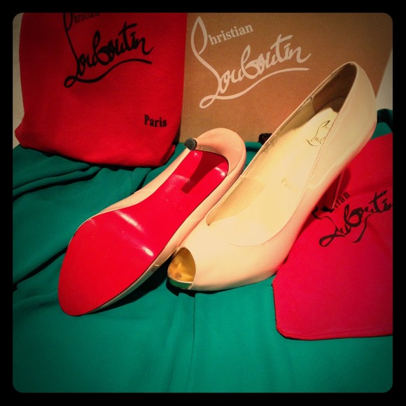 "Not authentic" Christian Louboutin nude heels. 11
