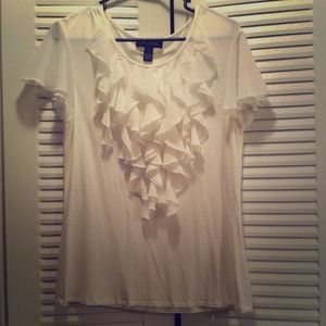 Sheer white ruffled top