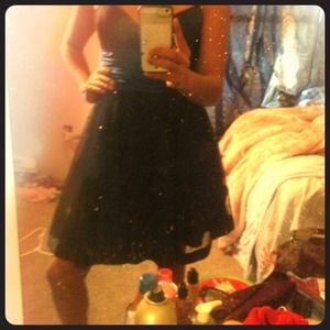 blue and black  dress with sparkles