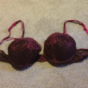Burgundy and pink xhiliration bra