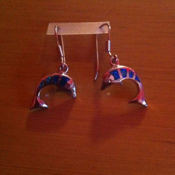 Real Sterling Silver Dolphin Earrings