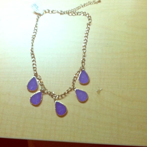 TRADED Purple teardrop necklace