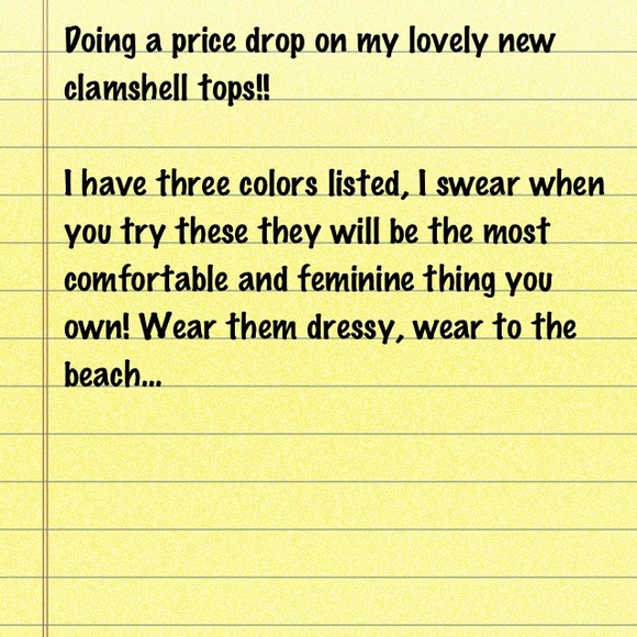 Gorgeous comfy light clamshell tops