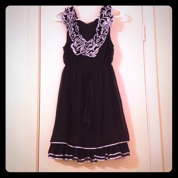 Black rosette dress