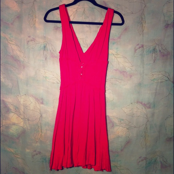 Dark pink Free People empire waist dress