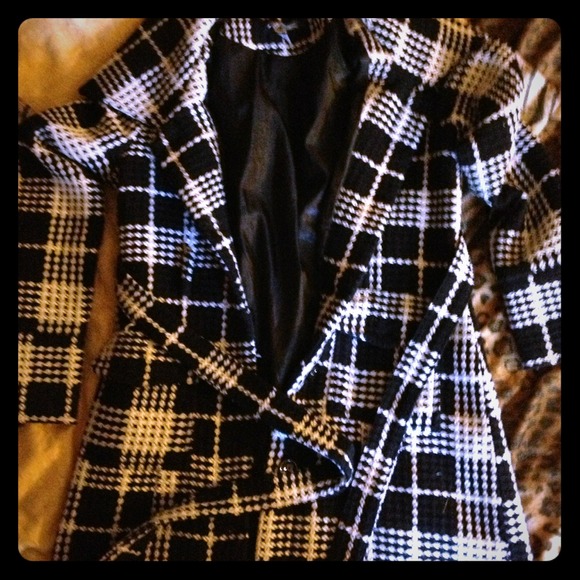 Poetry peacoat size medium black and white