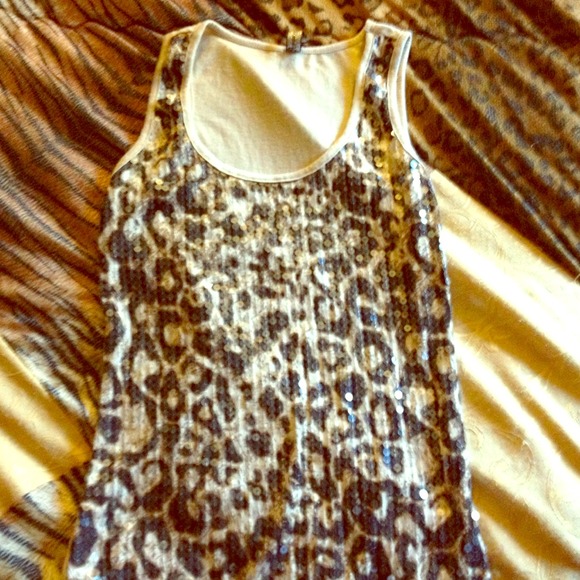 Cheetah sequin tank