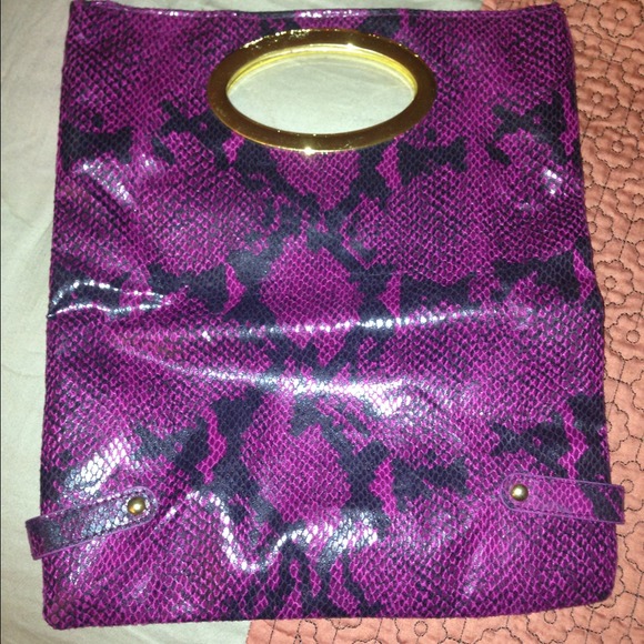 Purple And black purse