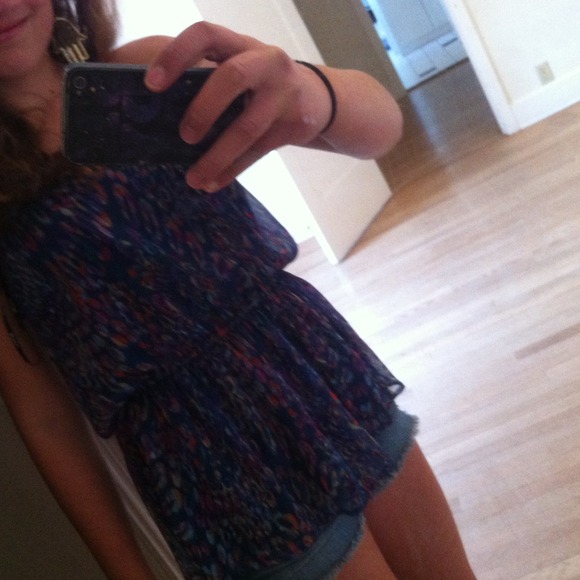 Blue strapless top and shawl bundle - Picture 3 of 3