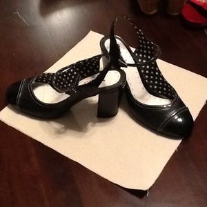 Black and white shoes
