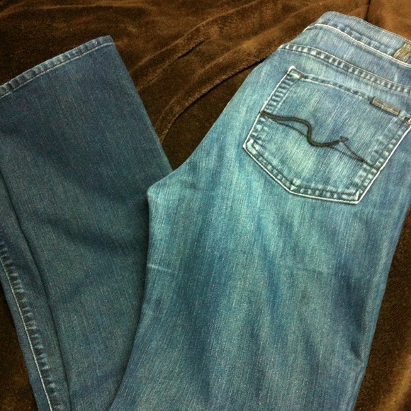 7 for all mankind. High waist straight leg.