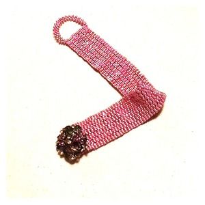 Handmade pink peyote bracelet